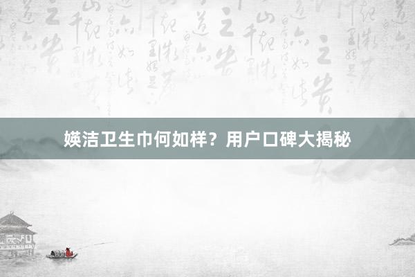 媖洁卫生巾何如样？用户口碑大揭秘